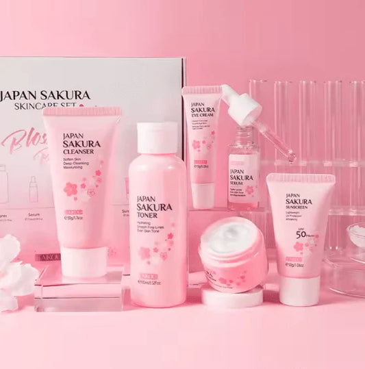 Japan Sakura Skin Care Set (6 Pcs) | مجموعة ساكورا اليابانية للعناية بالبشرة