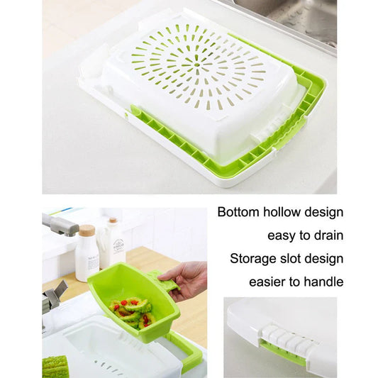 Kitchen Drain Cutting Board | لوح التقطيع والتصريف الذكي للمطبخ 🏠✨